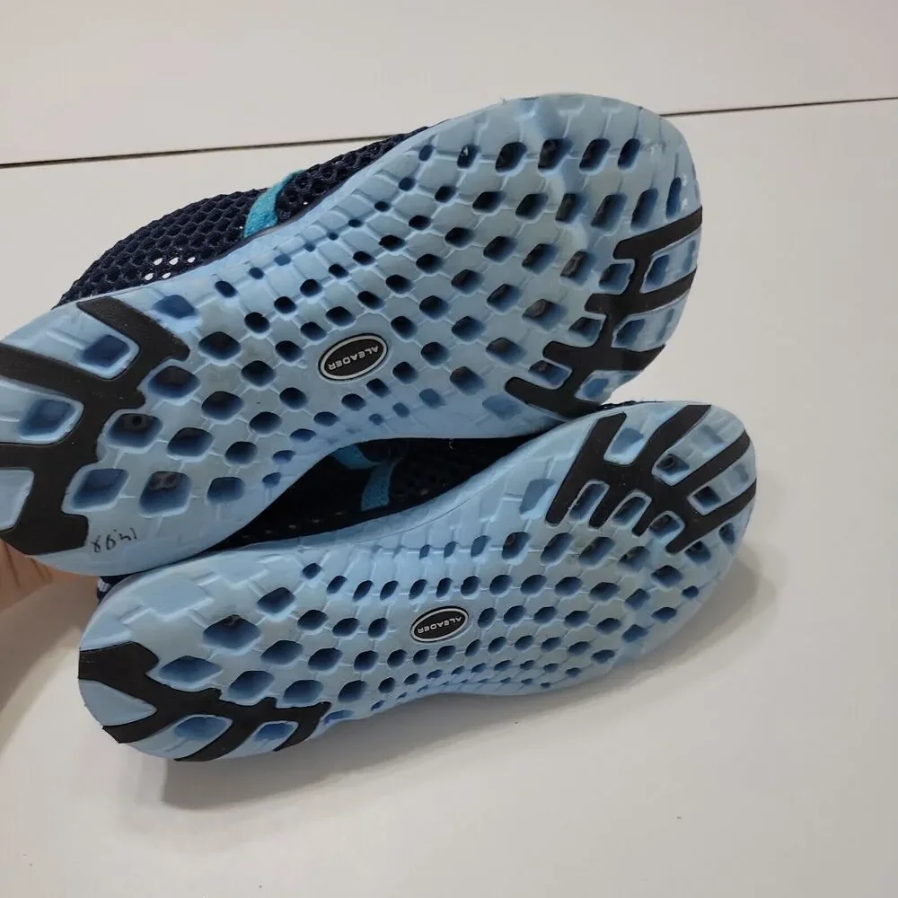 Aleader Adventure Water Shoes Girls Size 2 Blue Mesh Barefoot‎ Lace Up Comfort